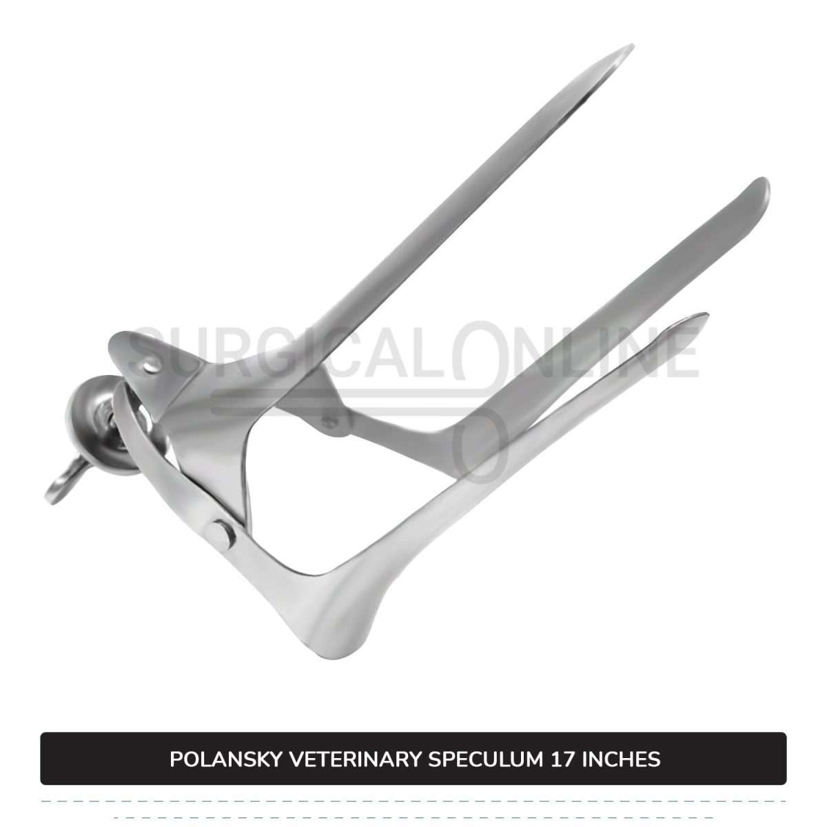 Polansky Vaginal Speculum 17" (43cm) 3 Blades With Butterfly Screw For Large Animals