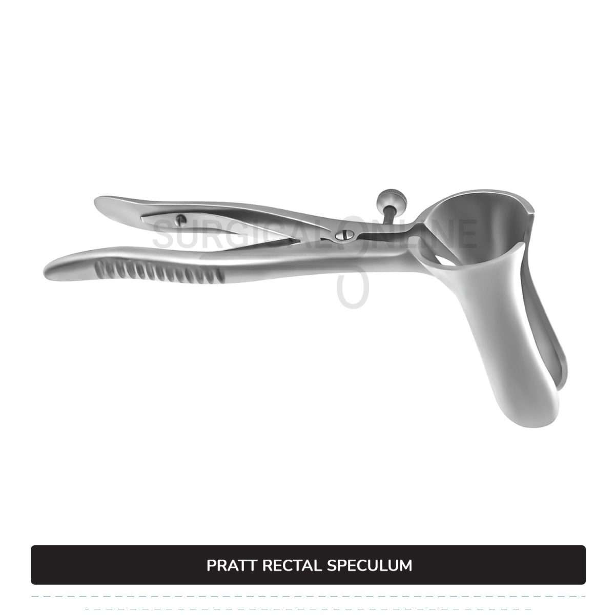 Pratt Rectal Speculum, 8 1/2" (21.6 cm) Long, With Set Screw, Blades 3 1/2" (8.9 cm) Long X 1" (2.5 cm) Wide
