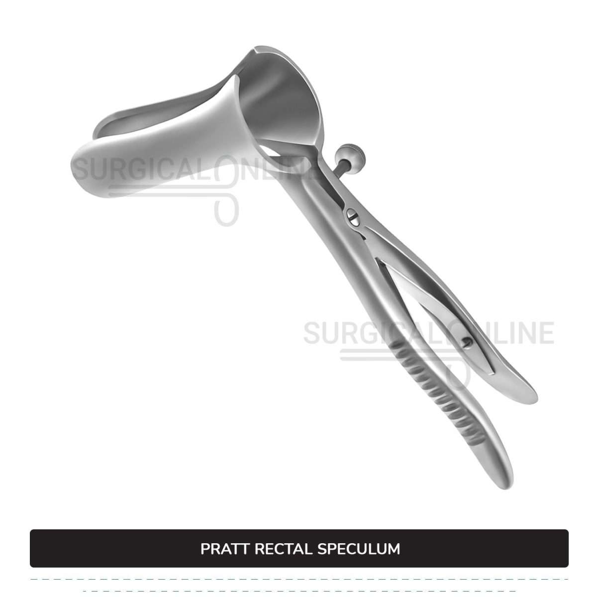 Pratt Rectal Speculum, 8 1/2" (21.6 cm) Long, With Set Screw, Blades 3 1/2" (8.9 cm) Long X 1" (2.5 cm) Wide