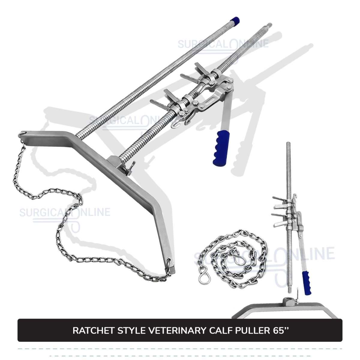 Ratchet Style Calf Puller 65″ Heavy Duty Calving Extractor Stainless Steel Surgical Veterinary Instruments
