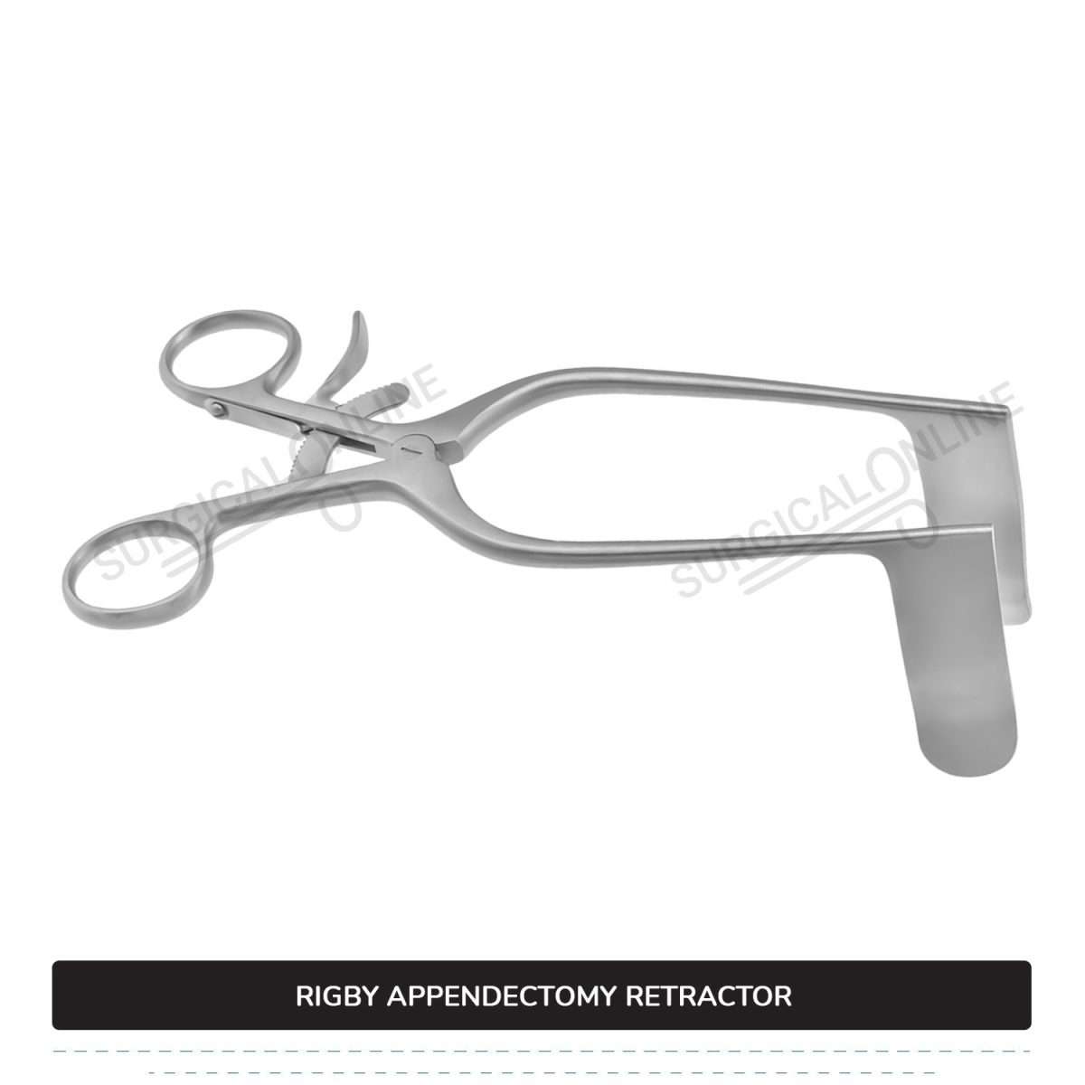 Rigby Appendectomy Retractor 7" (17.8 cm) Long, 7/9" (2 cm) x 2 3/4" (7cm) Blades With Grip Lock Handle