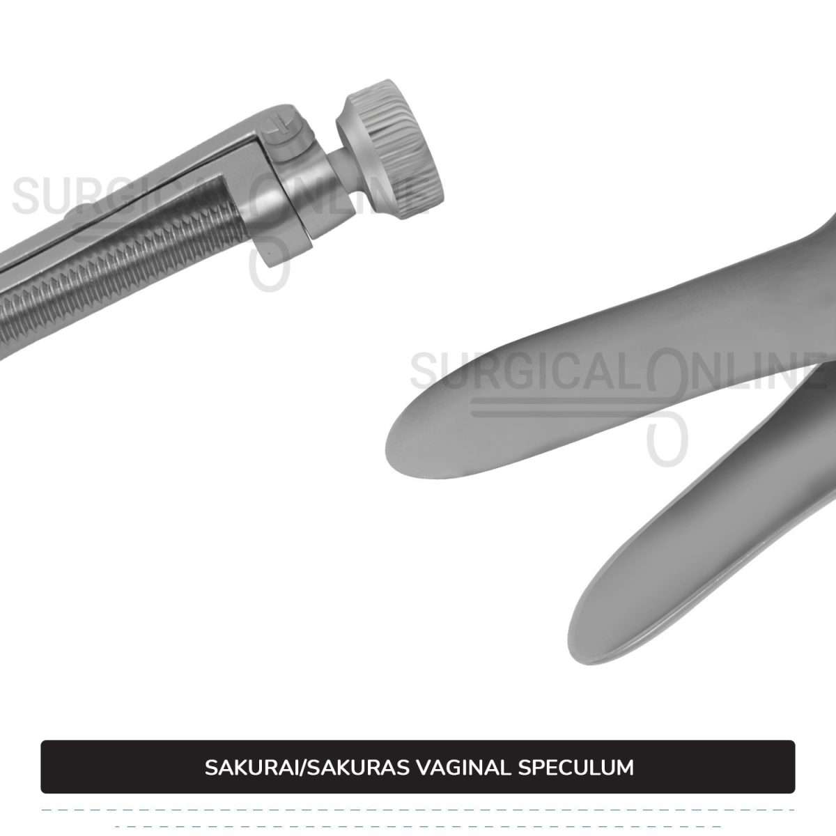 Sakurai Vaginal Speculum Medium with 2 Opposite Sides Screws Surgical OB/GYN Instruments