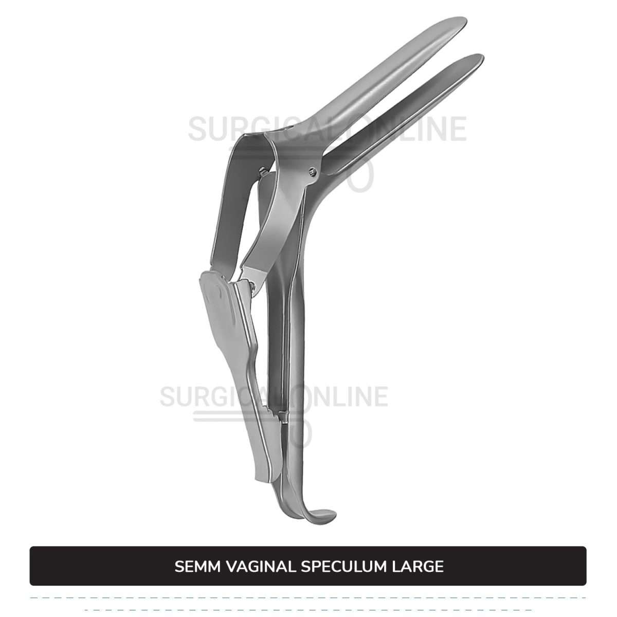 Semm Vaginal Speculum Large, 4" (10 cm) X 1" (2.5 cm) Blades with Self-Retaining 4-Step Locking Handle