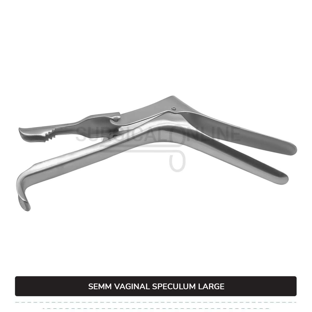 Semm Vaginal Speculum Large, 4" (10 cm) X 1" (2.5 cm) Blades with Self-Retaining 4-Step Locking Handle