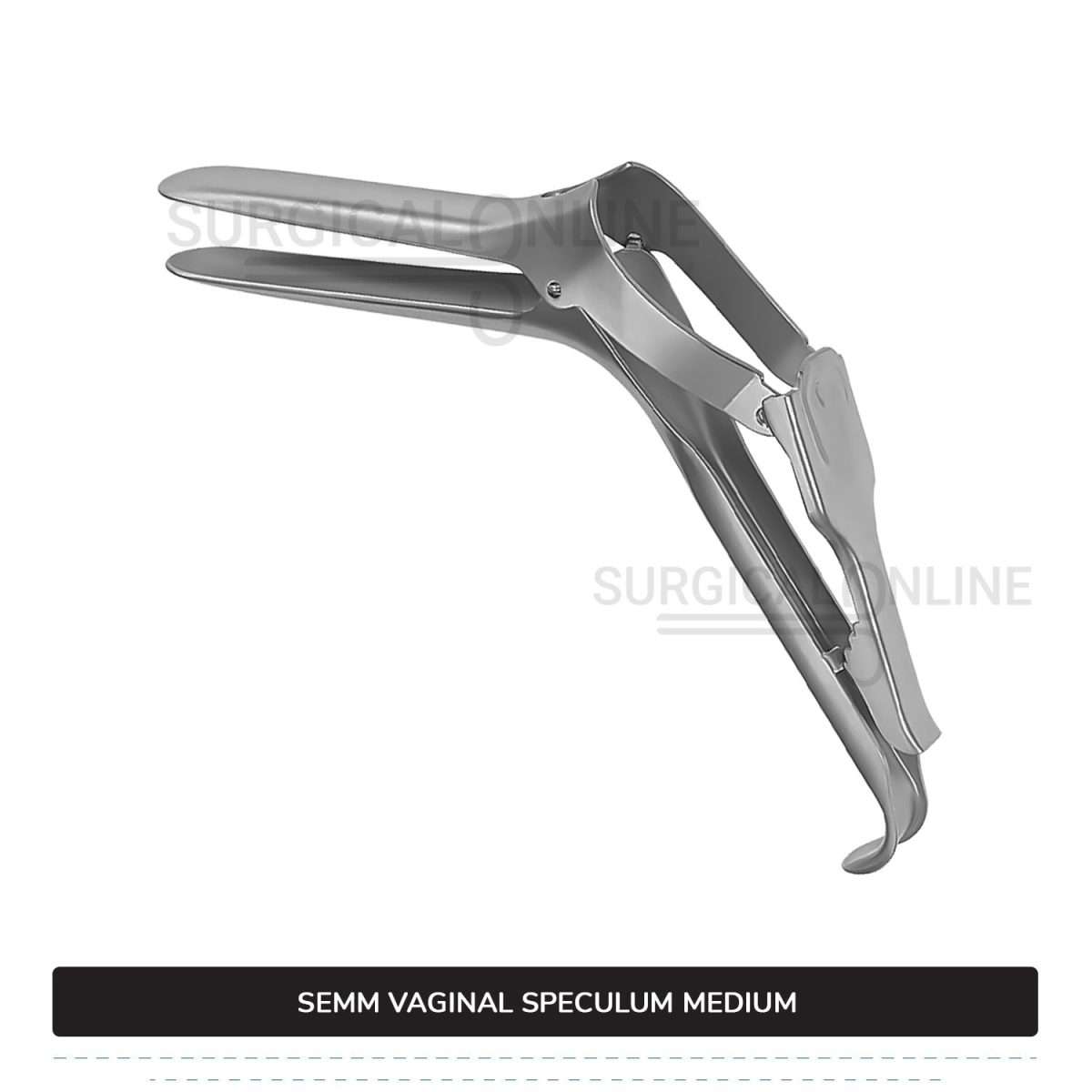 Semm Vaginal Speculum Medium, 4" (10 cm) X 6/9" (1.7 cm) Blades with Self-Retaining 4-Step Locking Handle
