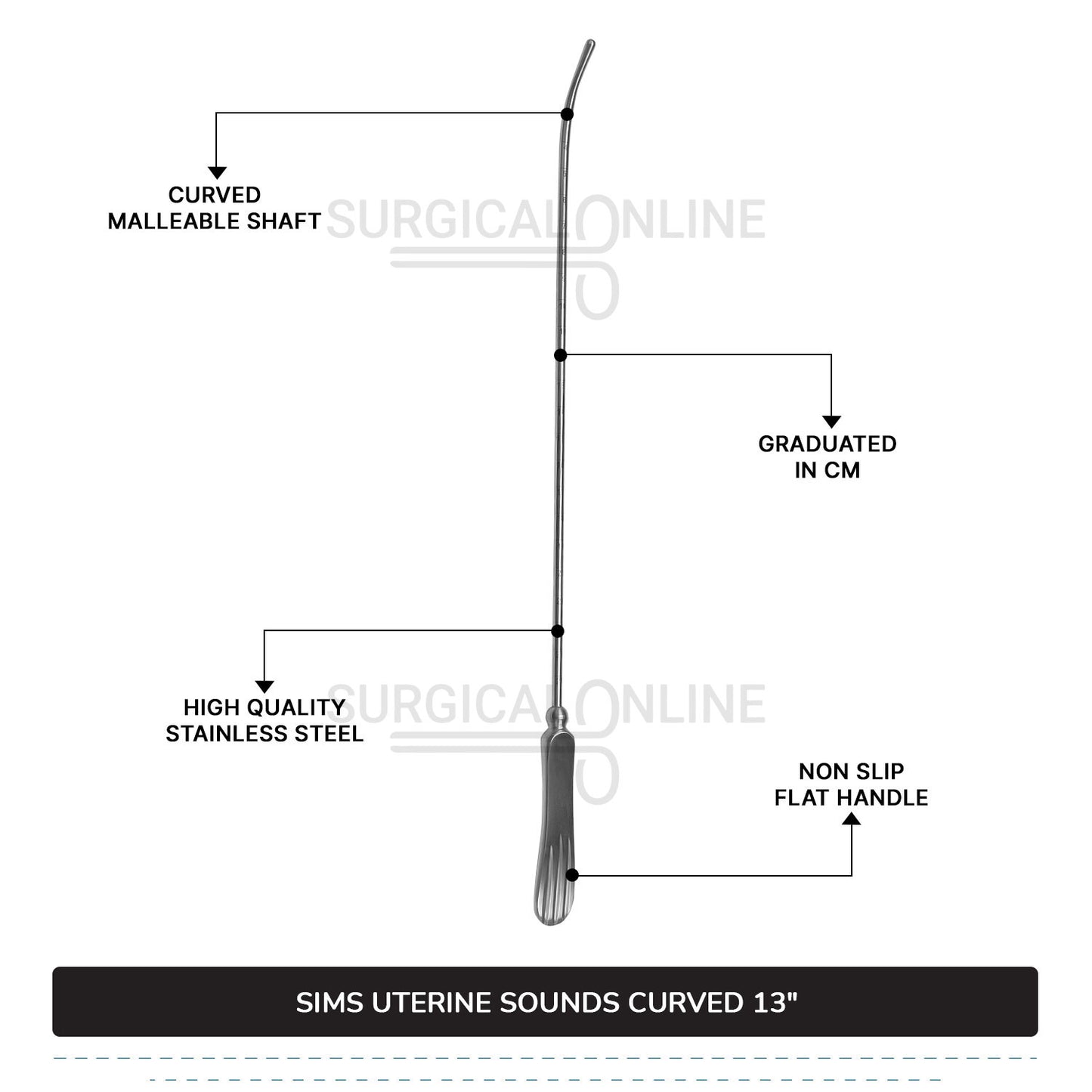 Sims Uterine Sounds Curved 13″