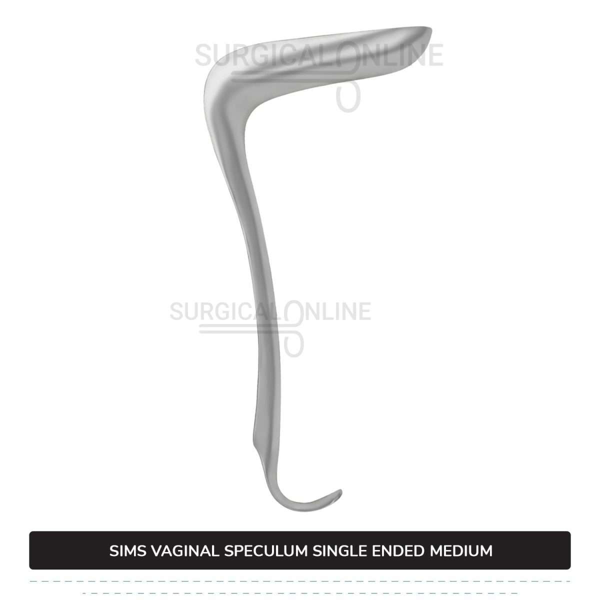 Sims Vaginal Speculum Medium 1 1/4" (3.2 cm) x 3" (7.6 cm) Single-Ended OB/GYN Instruments