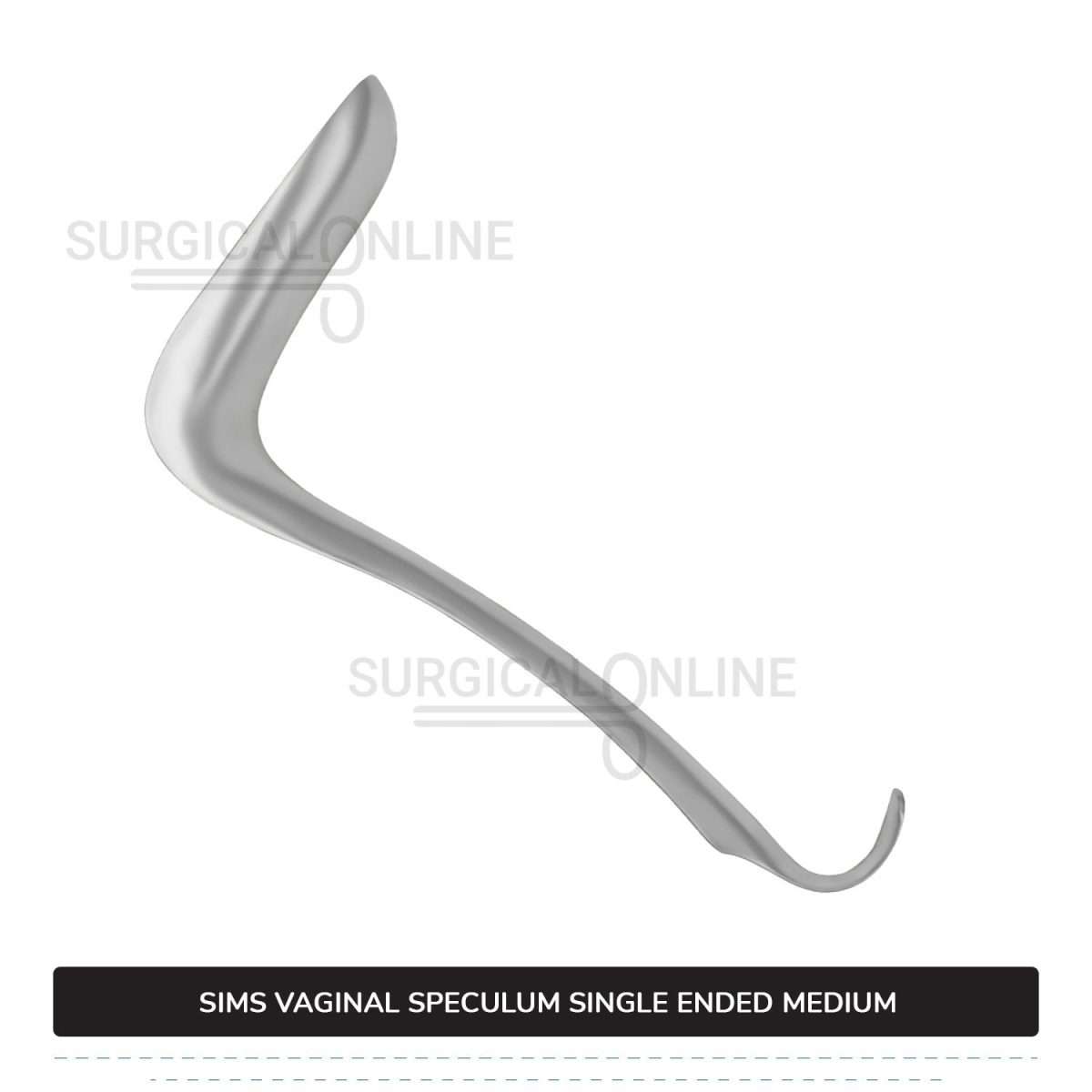 Sims Vaginal Speculum Medium 1 1/4" (3.2 cm) x 3" (7.6 cm) Single-Ended OB/GYN Instruments