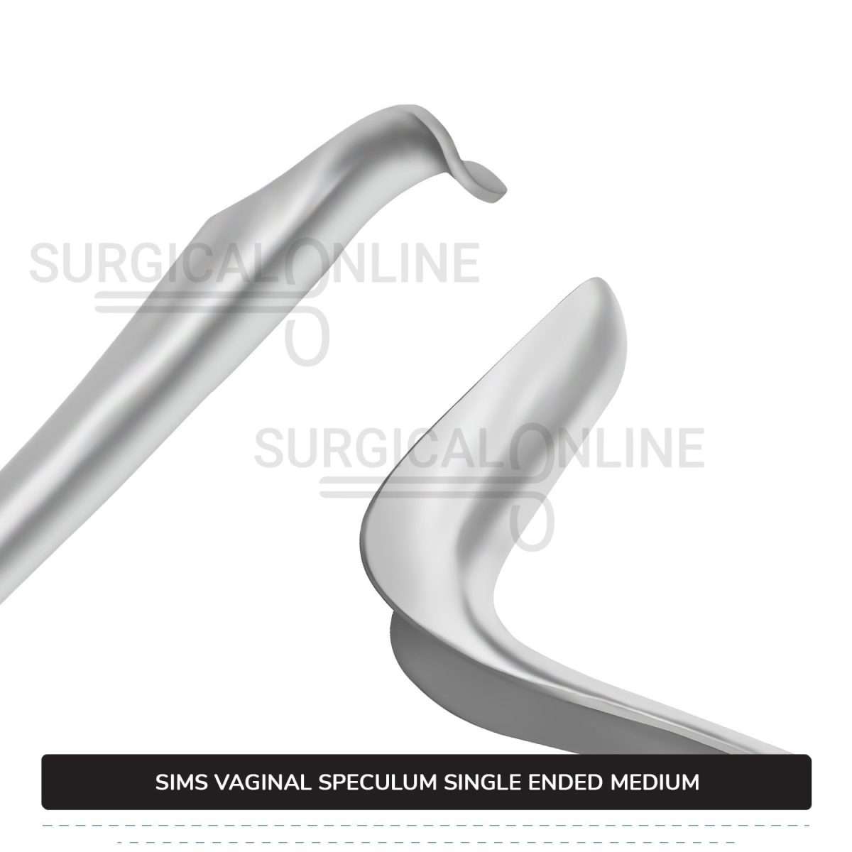 Sims Vaginal Speculum Medium 1 1/4" (3.2 cm) x 3" (7.6 cm) Single-Ended OB/GYN Instruments