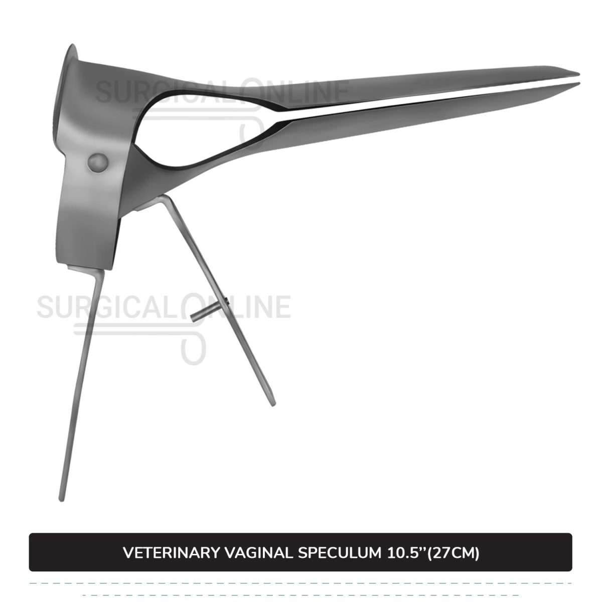 Veterinary Vaginal Speculum 10.5" (27cm) Two Blades with 6.7" (17cm) Long Handle Ranch Farm Equine Instruments