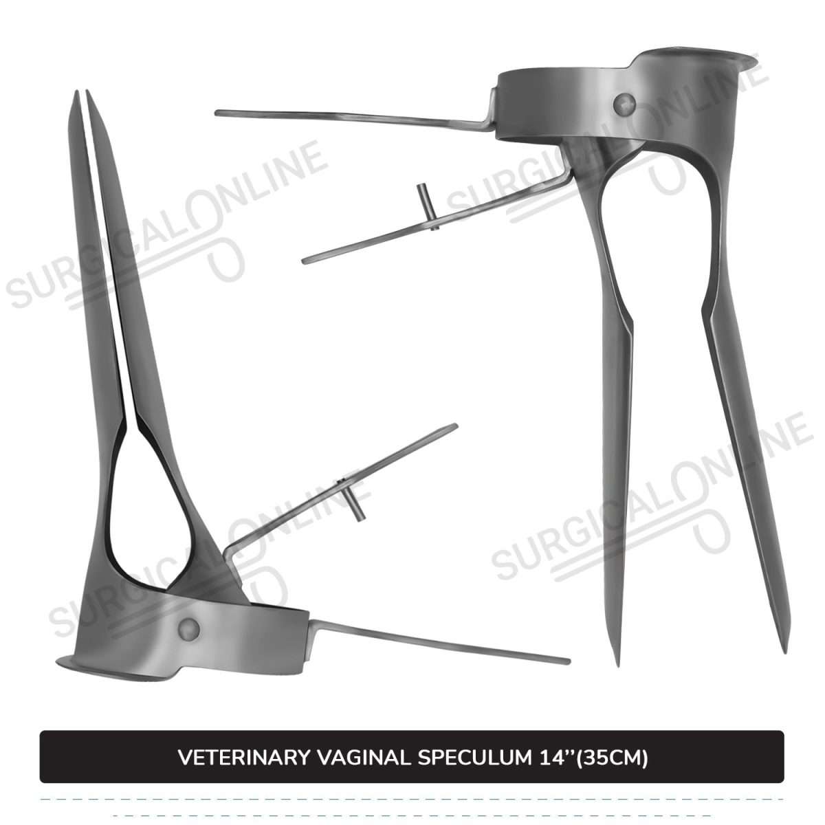 Veterinary Vaginal Speculum 14" (35cm) Two Blades with 6.7" (17cm) Long Handle Ranch Farm Equine Instruments