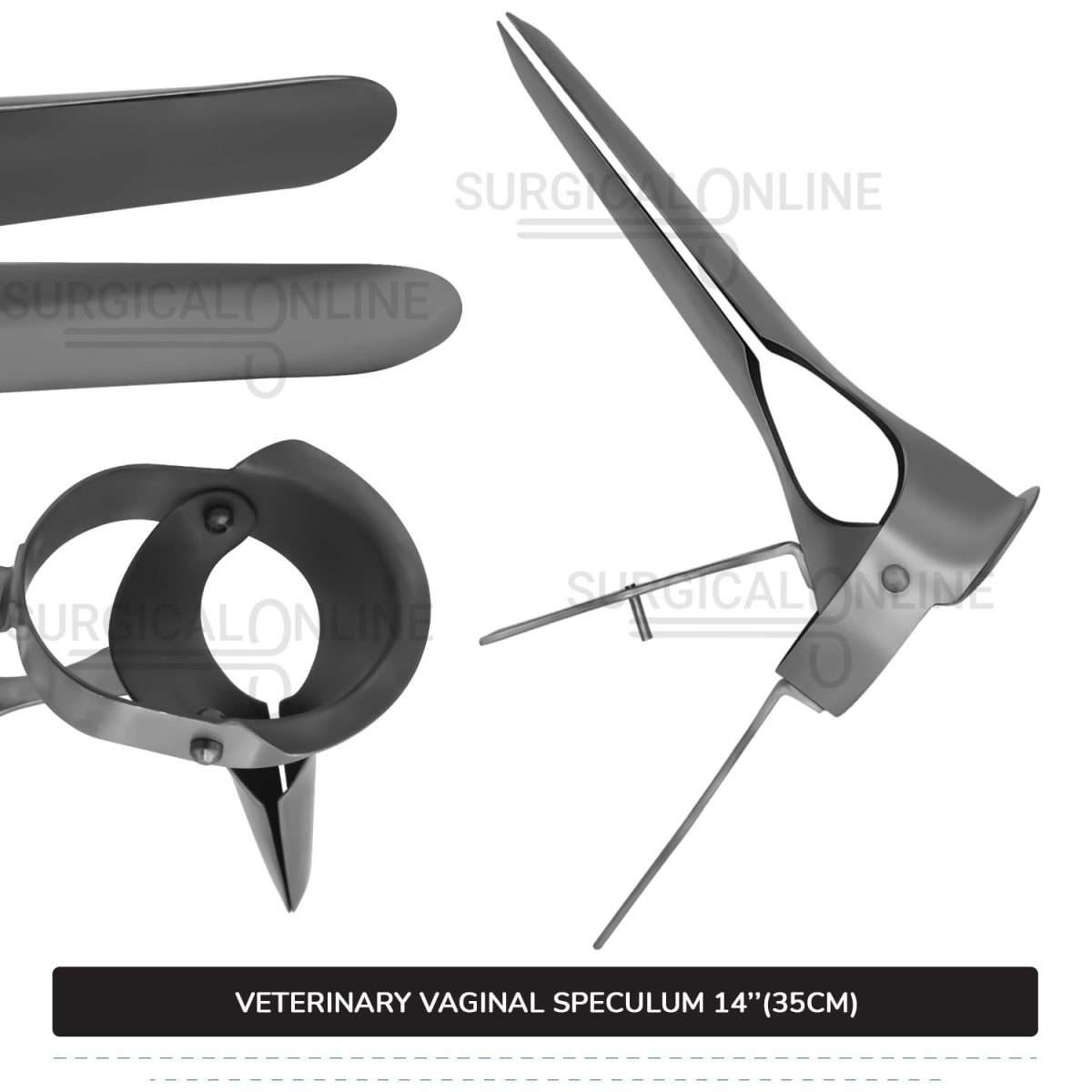 Veterinary Vaginal Speculum 14" (35cm) Two Blades with 6.7" (17cm) Long Handle Ranch Farm Equine Instruments