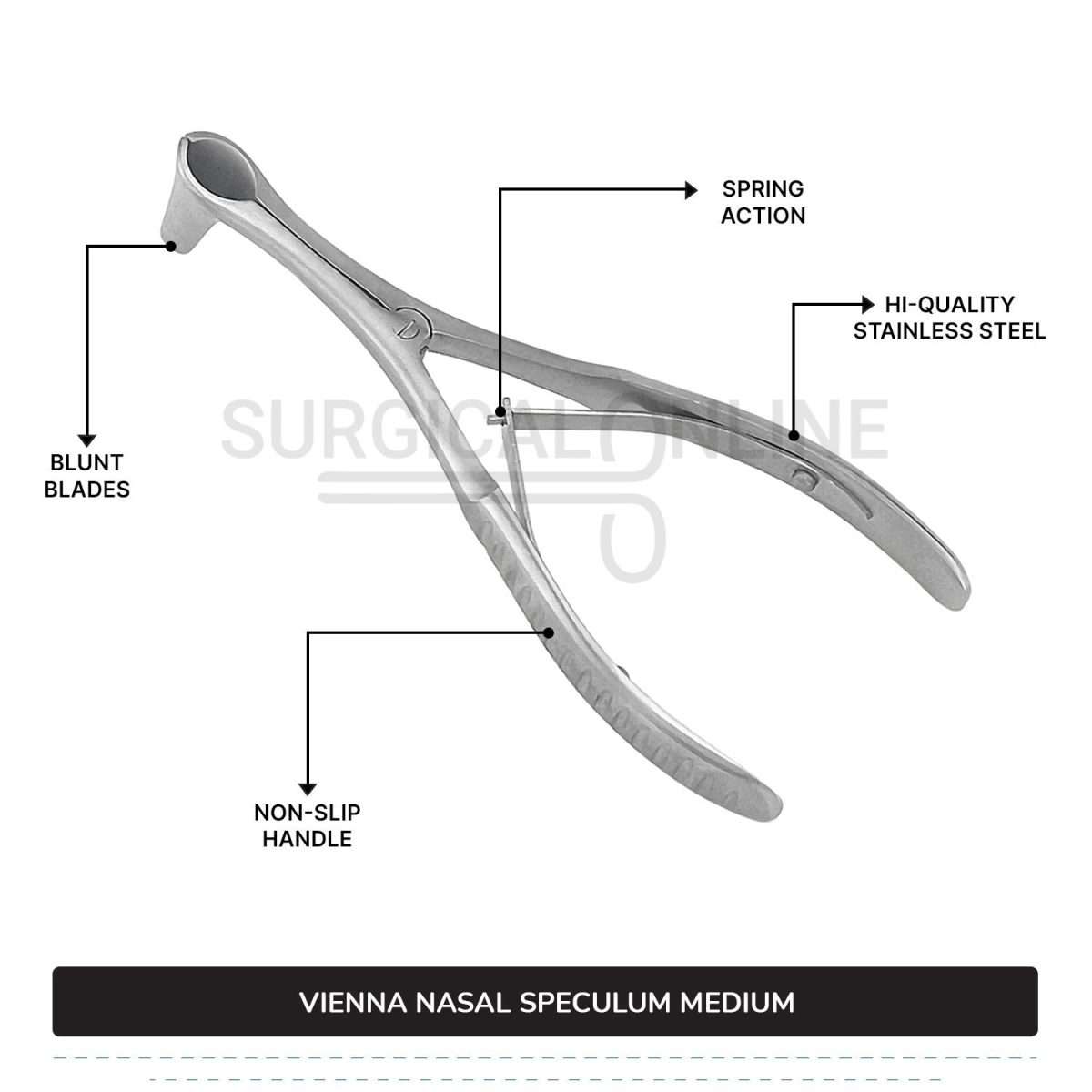 Vienna Nasal Speculum Medium (Child), 5.75" (14.6 cm) Diagnostic ENT Surgical