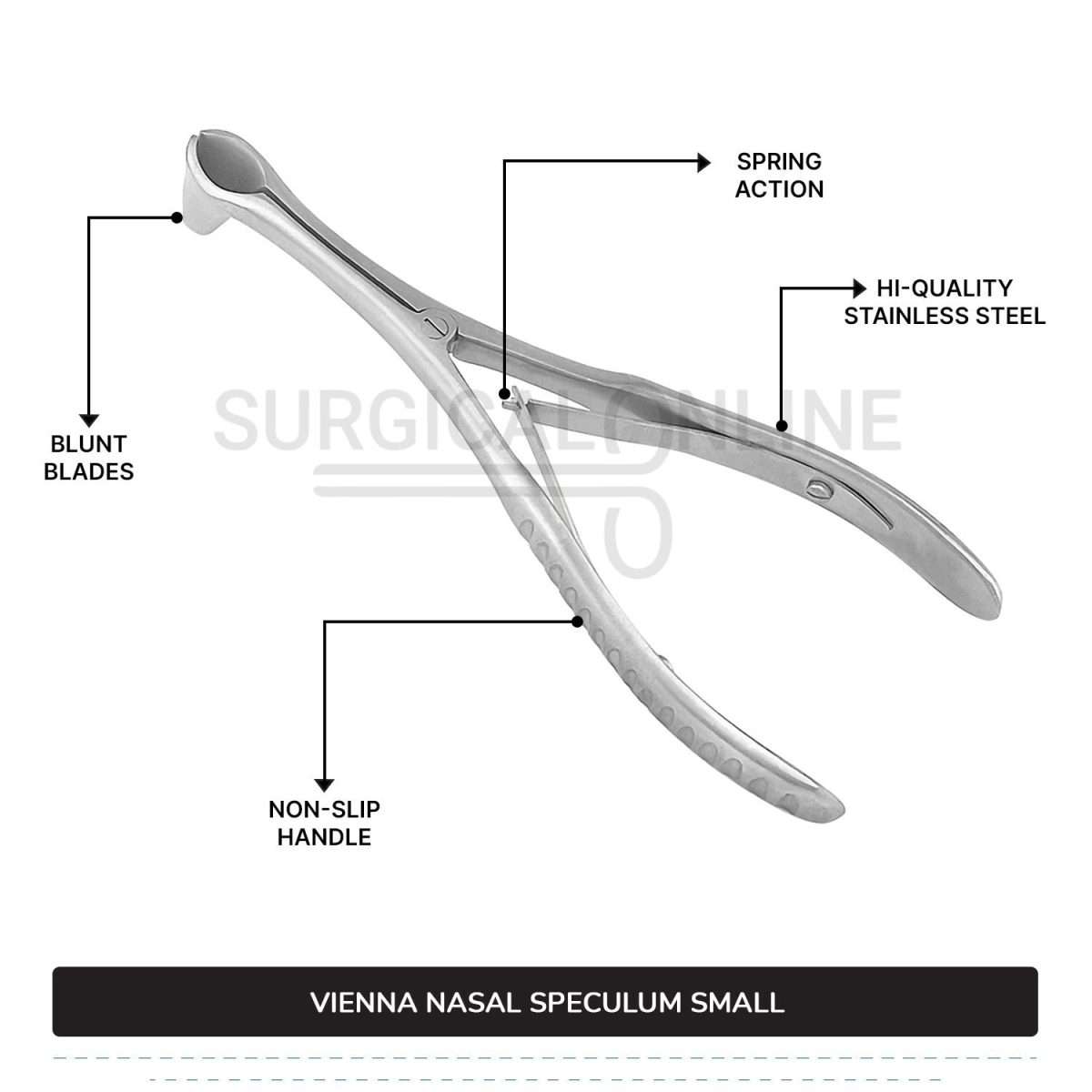 Vienna Nasal Speculum Small (Infant), 5.75" (14.6 cm) Diagnostic ENT Surgical