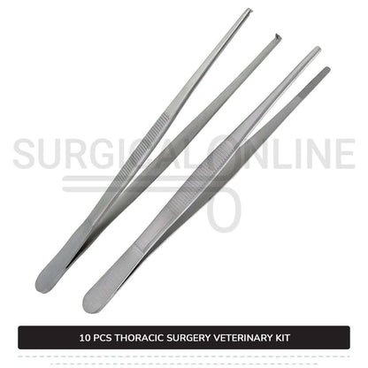 10 Pcs Thoracic Surgery Kit Stainless Steel Surgical Veterinary Instruments Set
