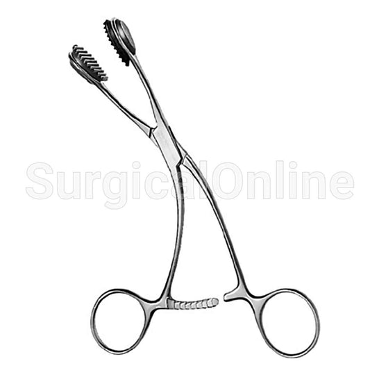 Young Tongue Seizing Forceps W/Rubber 6.25"