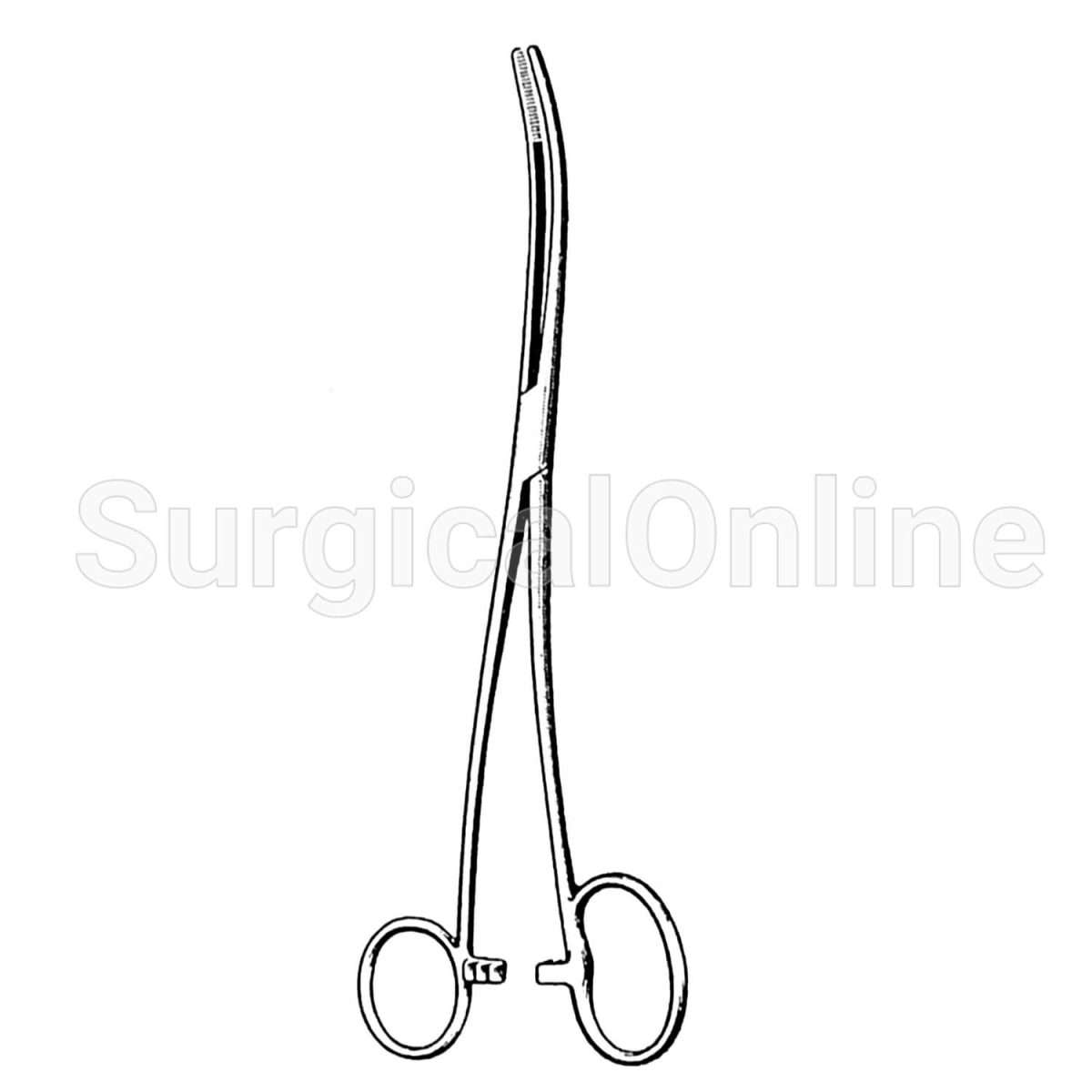 Bozeman Forceps Curved W/Large Ring 10.00"