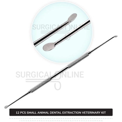 12 Pcs Small Animal Dental Extraction Kit Stainless Steel Surgical Veterinary Instruments Set with ???? Blades