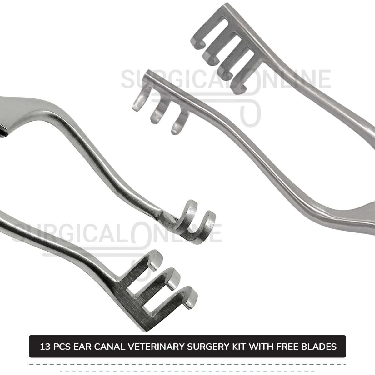13 Pcs Animal Ear Surgery Kit Stainless Steel Veterinary Instruments Set with ???? Surgical Scalpel Blades