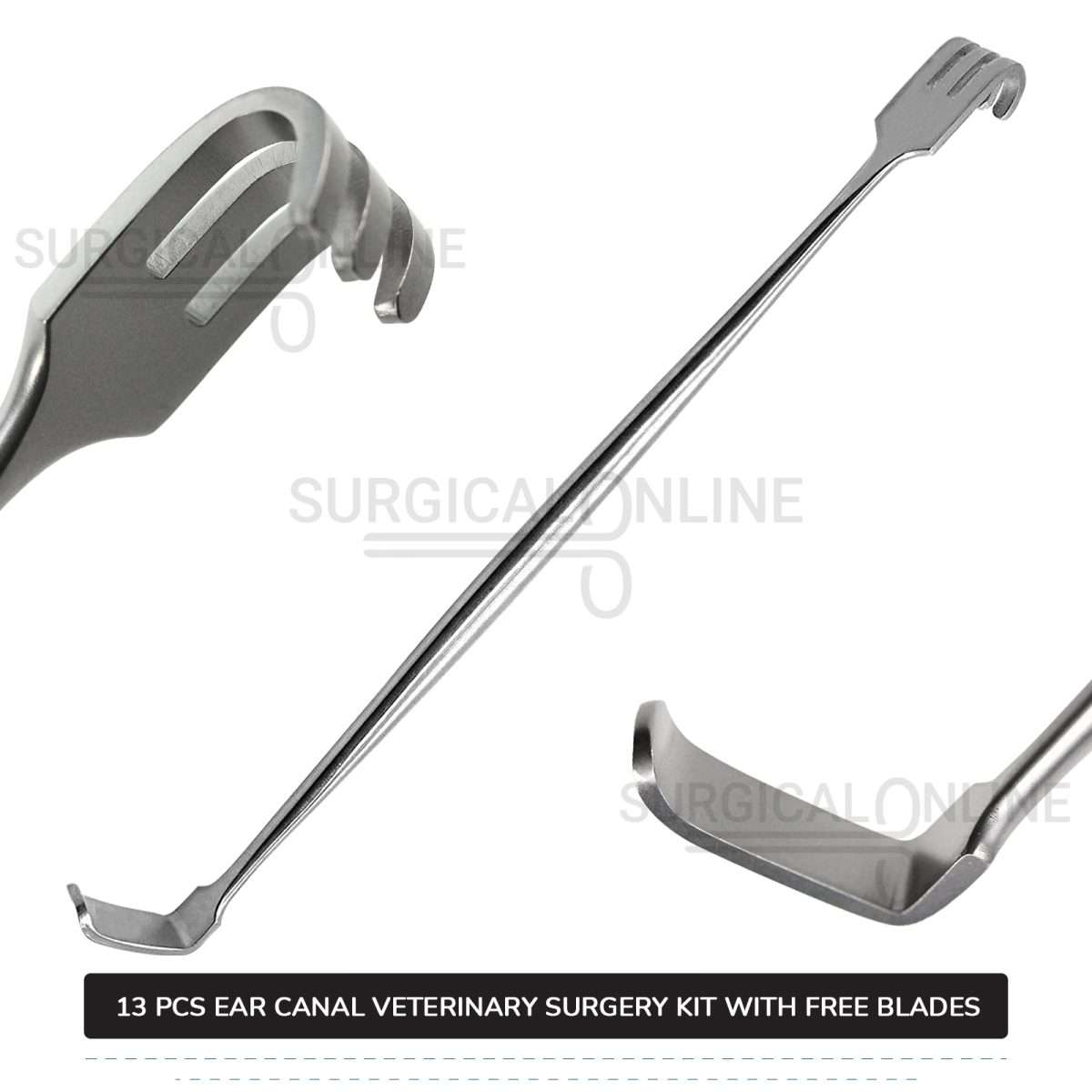 13 Pcs Animal Ear Surgery Kit Stainless Steel Veterinary Instruments Set with ???? Surgical Scalpel Blades