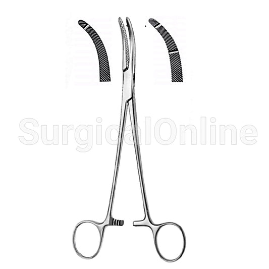 Heaney Forceps Curved Single Tooth 8.00"