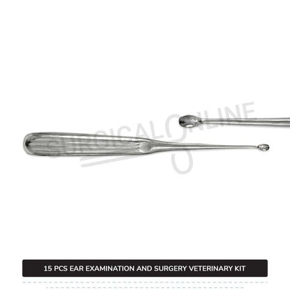 15 Pcs Ear Examination And Surgery Kit Stainless Steel Veterinary Instruments Set with ???? Surgical Scalpel Blades