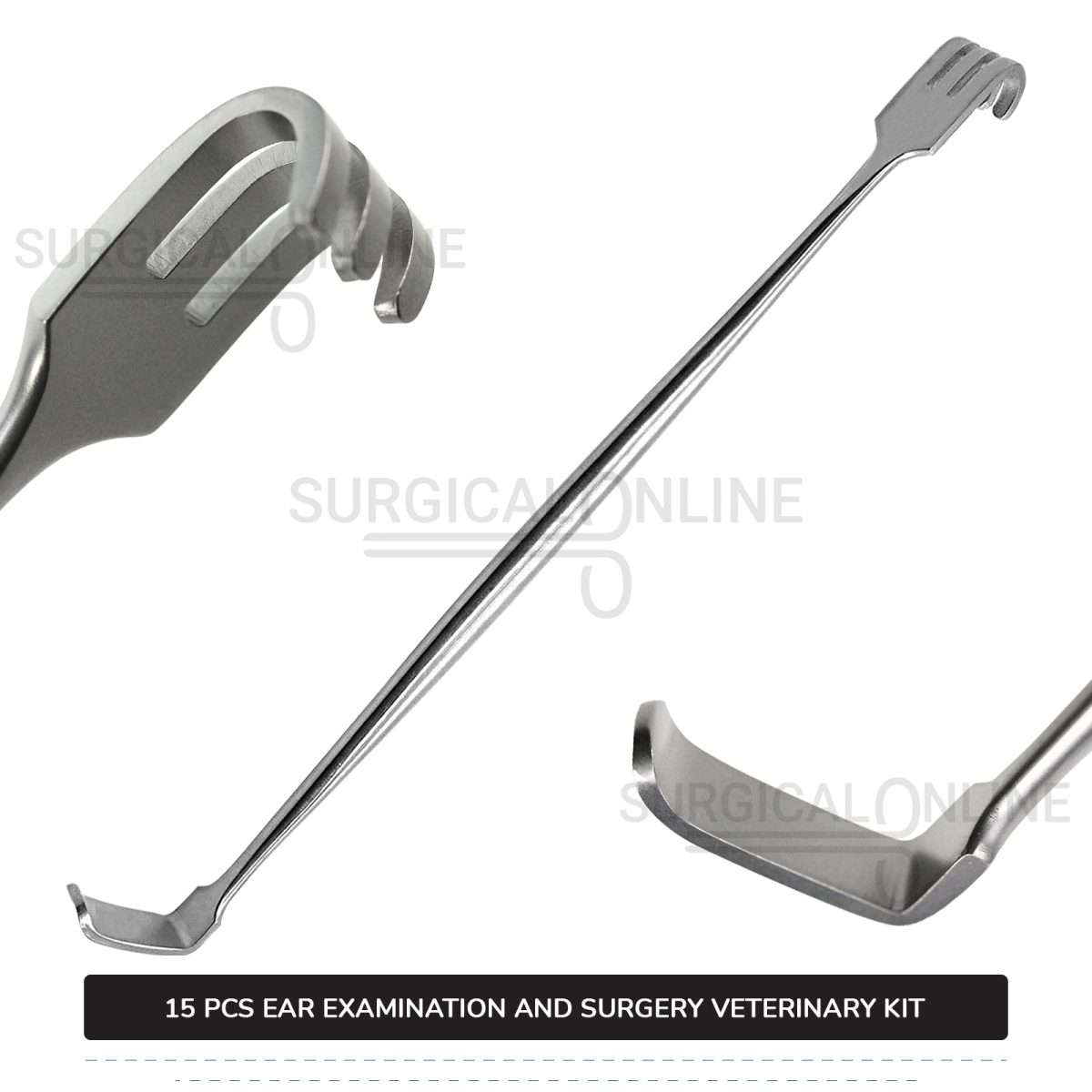 15 Pcs Ear Examination And Surgery Kit Stainless Steel Veterinary Instruments Set with ???? Surgical Scalpel Blades