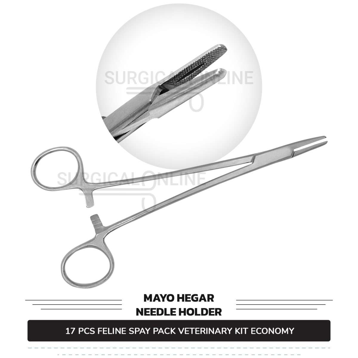 17 Pcs Feline Spay Kit Economy Stainless Steel Surgical Neuter Pack Veterinary Instruments Set