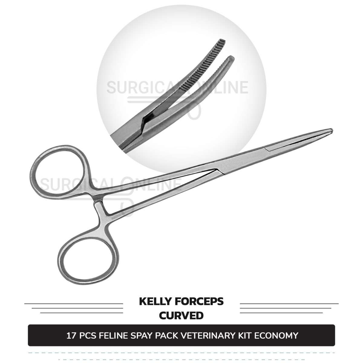 17 Pcs Feline Spay Kit Economy Stainless Steel Surgical Neuter Pack Veterinary Instruments Set