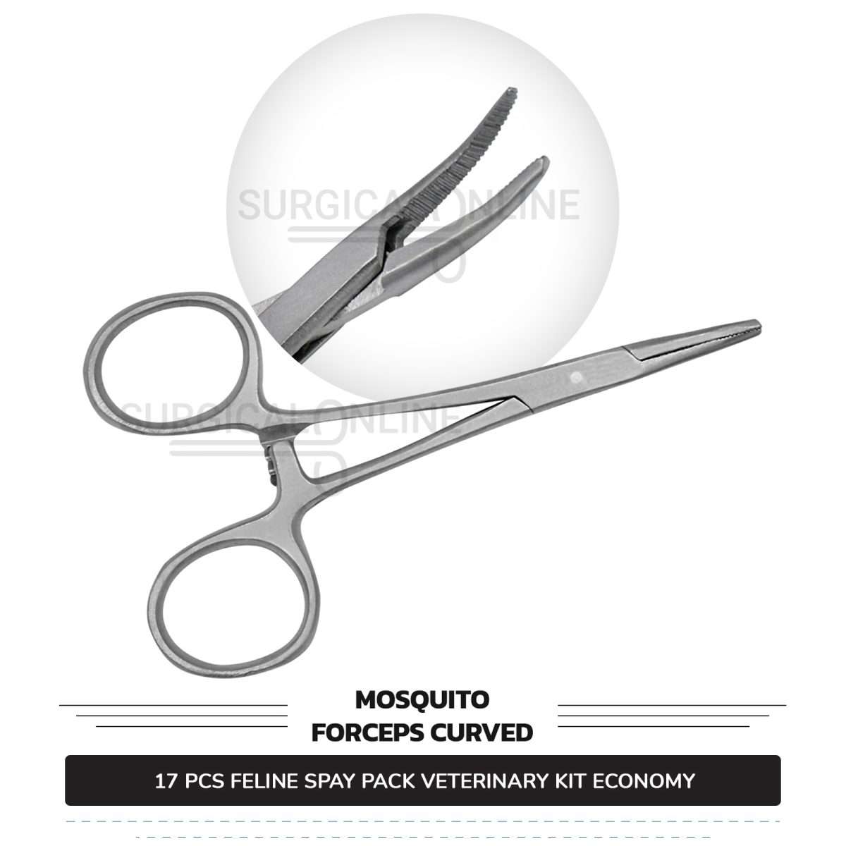 17 Pcs Feline Spay Kit Economy Stainless Steel Surgical Neuter Pack Veterinary Instruments Set
