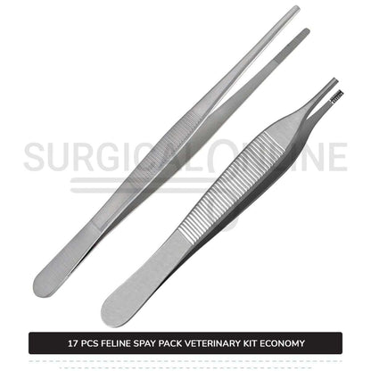 17 Pcs Feline Spay Kit Economy Stainless Steel Surgical Neuter Pack Veterinary Instruments Set