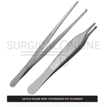 18 Pcs Feline Spay Kit Economy Stainless Steel Surgical Neuter Pack Veterinary Instruments Set with ???? Blades
