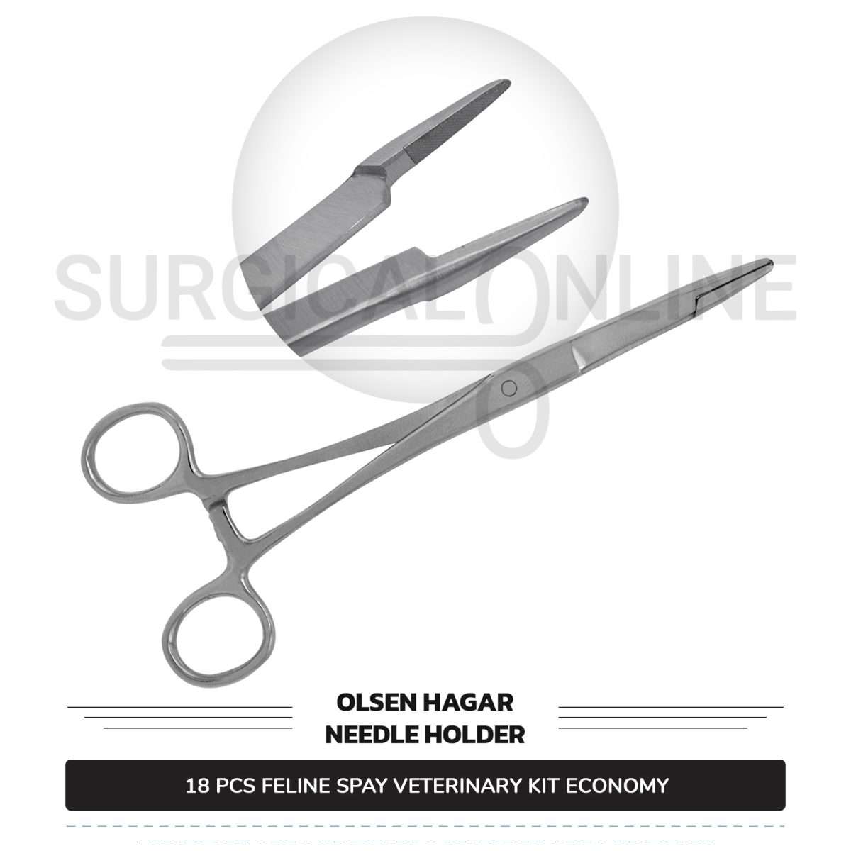18 Pcs Feline Spay Kit Economy Stainless Steel Surgical Neuter Pack Veterinary Instruments Set with ???? Blades