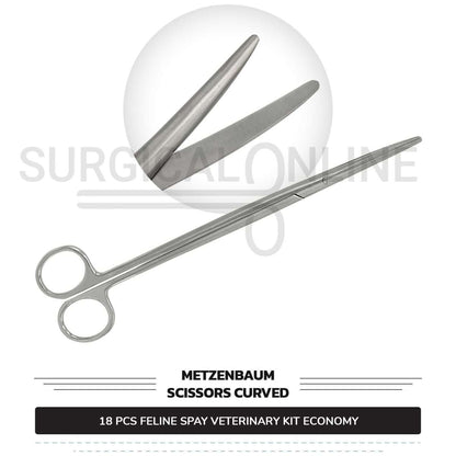 18 Pcs Feline Spay Kit Economy Stainless Steel Surgical Neuter Pack Veterinary Instruments Set with ???? Blades