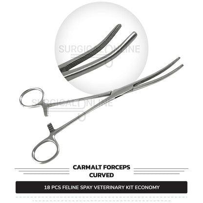 18 Pcs Feline Spay Kit Economy Stainless Steel Surgical Neuter Pack Veterinary Instruments Set with ???? Blades