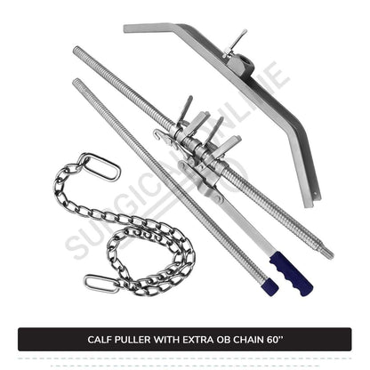 2 Pcs Calf Pulling Set, Ratchet Style Calf Puller with 60" OB Chains Surgical Veterinary Instruments