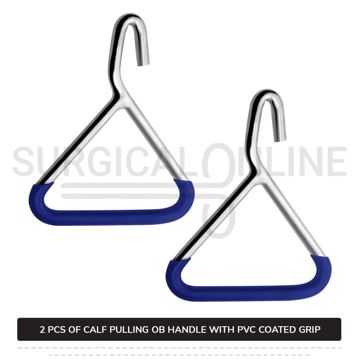 2 Pcs Ob Chain Hook Handle For Calf Pulling Stainless Steel Cattle Birth Delivery Surgical Veterinary Instruments