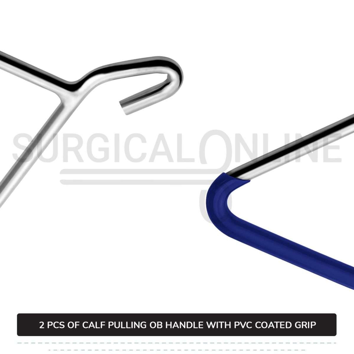 2 Pcs Ob Chain Hook Handle For Calf Pulling Stainless Steel Cattle Birth Delivery Surgical Veterinary Instruments
