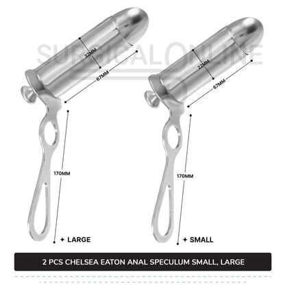 2 Pcs Set of Chelsea-Eaton Anal Speculum 7/8″ (2.2 cm) & 1 1/4" (3.2 cm) O.D Rectal Instruments