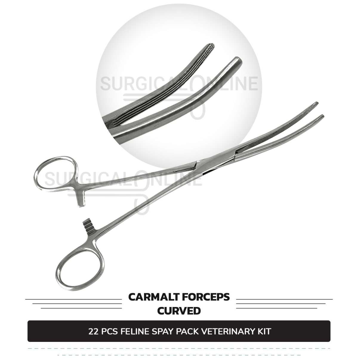 22 Pcs Feline Spay Kit With Tungsten Carbide Stainless Steel Surgical Neuter Pack Veterinary Instruments Set