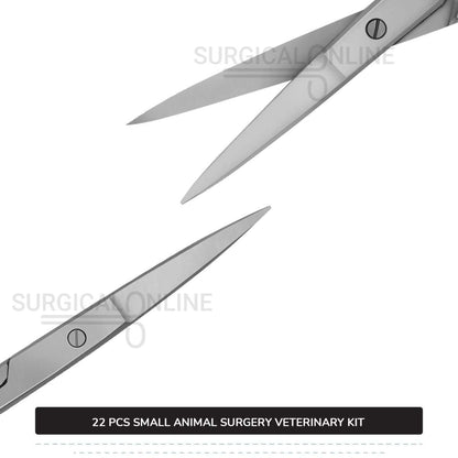 22 Pcs Small Animal Surgery Kit Stainless Steel Surgical Veterinary Instruments Set with ???? Blades