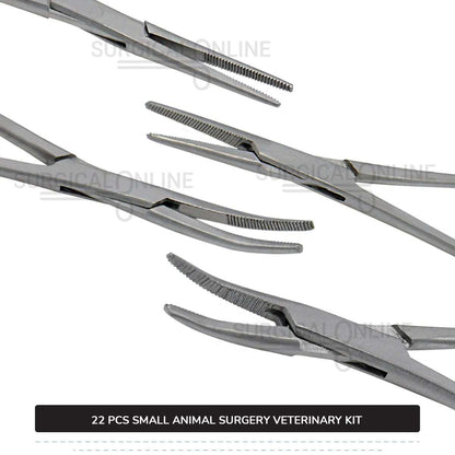 22 Pcs Small Animal Surgery Kit Stainless Steel Surgical Veterinary Instruments Set with ???? Blades