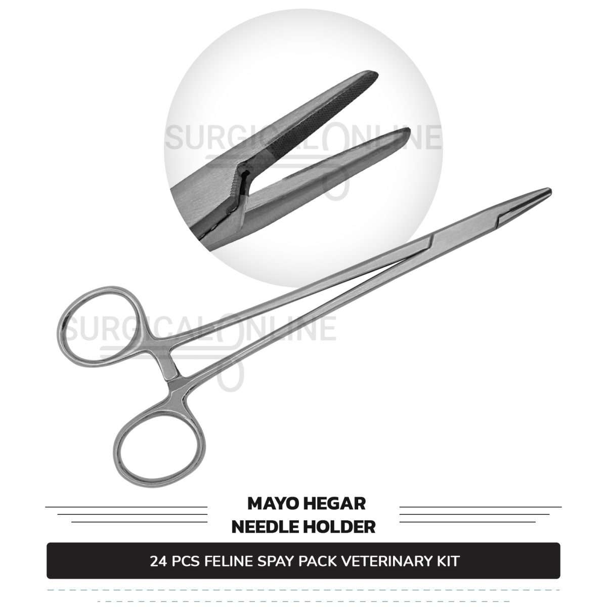 24 Pcs Feline Spay Pack Economy Stainless Steel Surgical Neuter Kit Veterinary Instruments Set