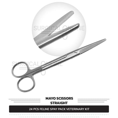 24 Pcs Feline Spay Pack Economy Stainless Steel Surgical Neuter Kit Veterinary Instruments Set