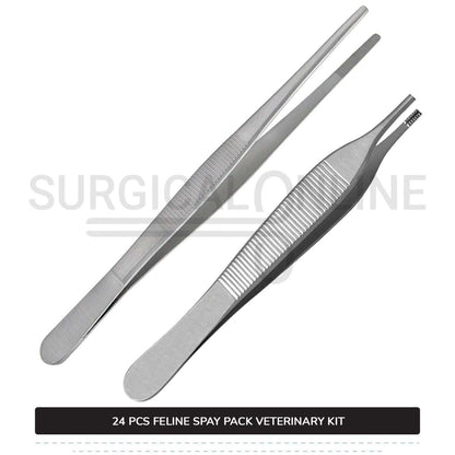 24 Pcs Feline Spay Pack Economy Stainless Steel Surgical Neuter Kit Veterinary Instruments Set