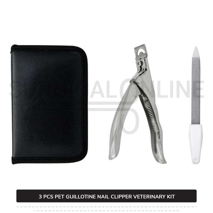 3 Pcs Guillotine Nail Clipper Kit For Pets Stainless Steel Surgical Veterinary Instruments