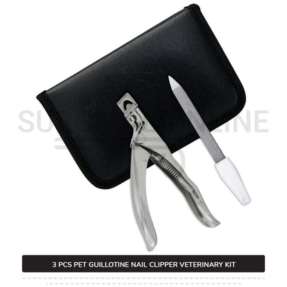 3 Pcs Guillotine Nail Clipper Kit For Pets Stainless Steel Surgical Veterinary Instruments
