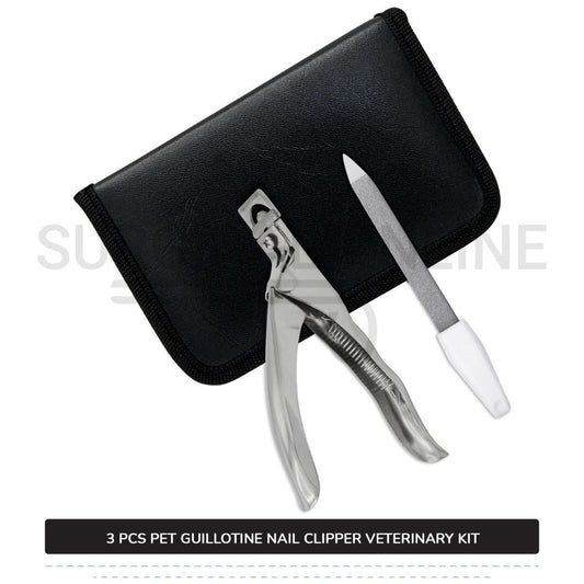 3 Pcs Guillotine Nail Clipper Kit For Pets Stainless Steel Surgical Veterinary Instruments