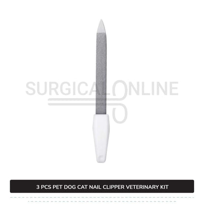 3 Pcs Pet Nail Clipper Kit Stainless Steel Nail Tip Cutter Surgical Veterinary Instruments