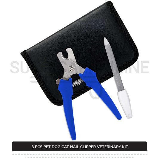 3 Pcs Pet Nail Clipper Kit Stainless Steel Nail Tip Cutter Surgical Veterinary Instruments
